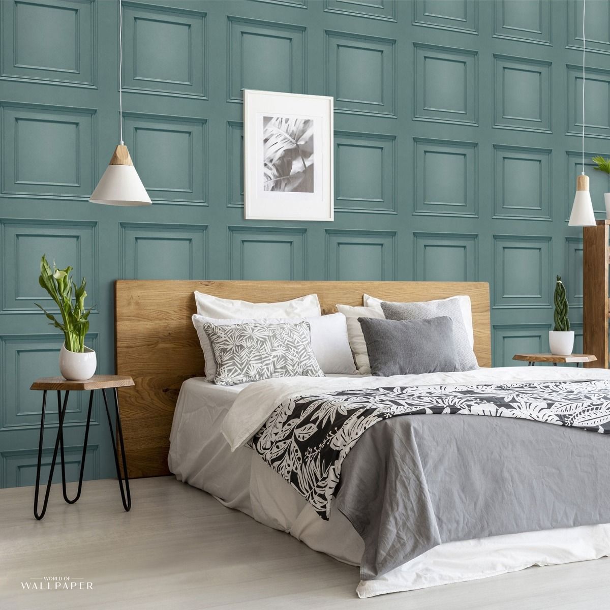 Oliana Panel Wallpaper - Soft Teal - Belgravia - 8489 - Premier Wallcovering