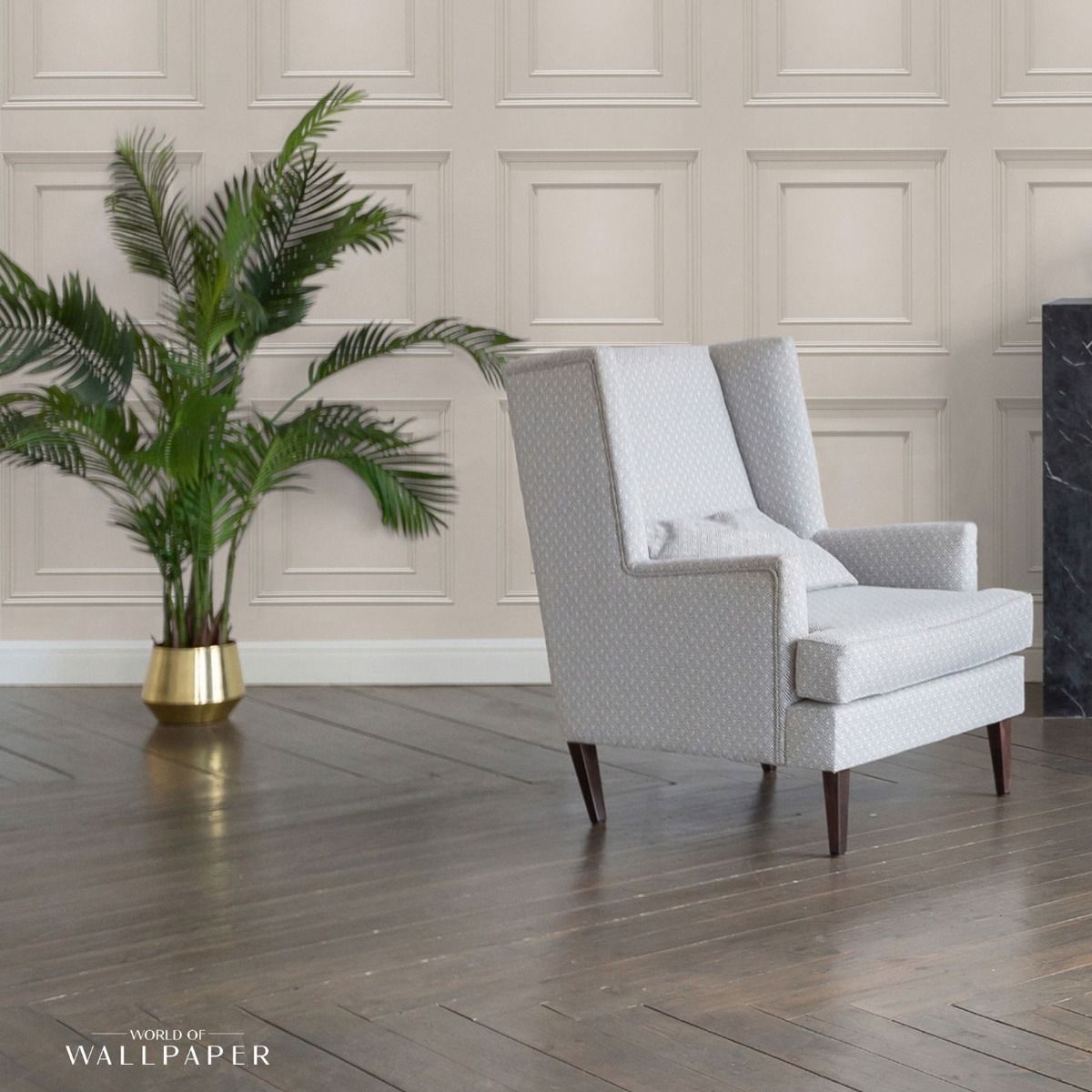 Oliana Panel Wallpaper - Dark Cream - Belgravia - 8493 - Premier Wallcovering