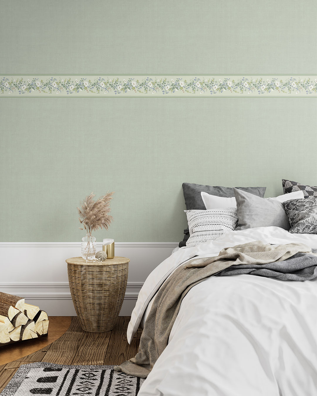 Olivia Bård Wallpaper - Green - Midbec - 116040 - Premier Wallcovering