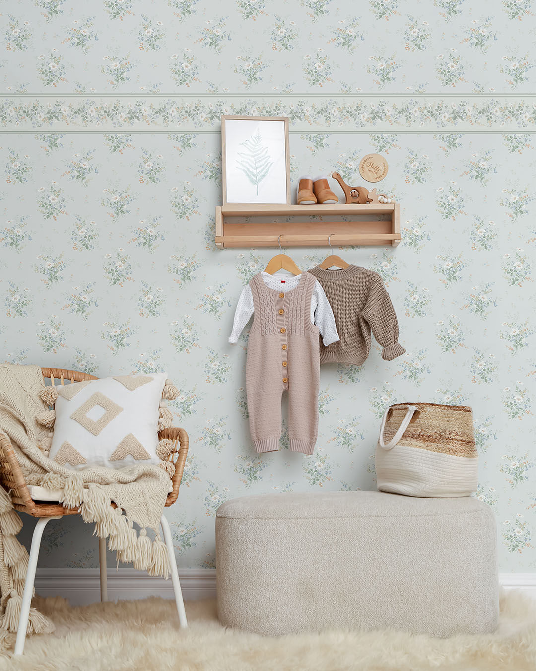 Olivia Bård Wallpaper - Light Green - Midbec - 116041 - Premier Wallcovering