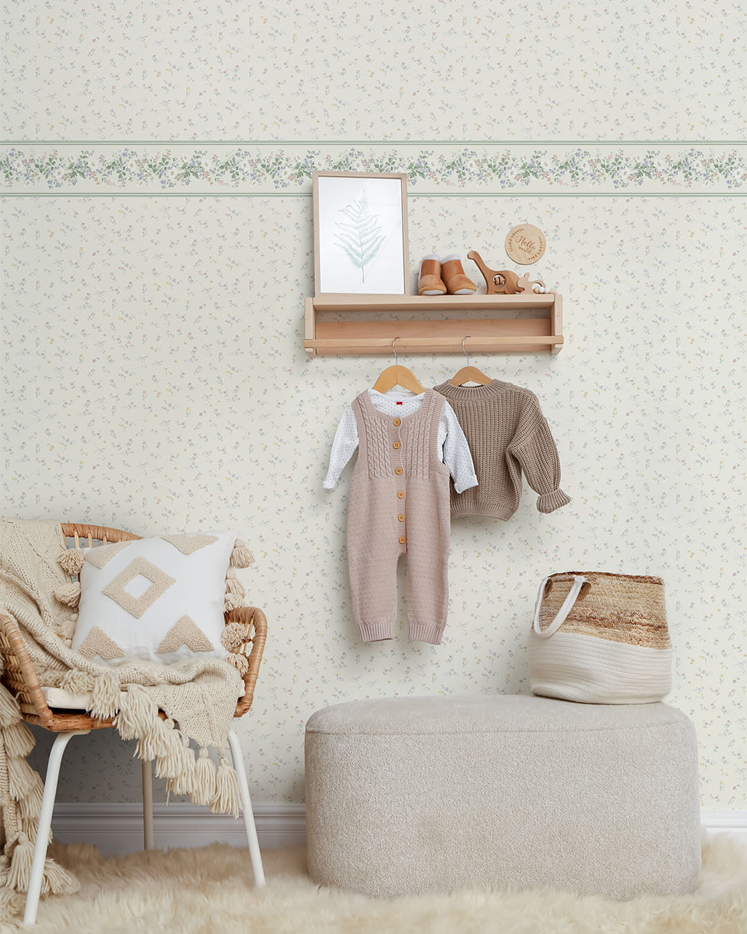 Olivia Bård Wallpaper - Beige - Midbec - 116038 - Premier Wallcovering