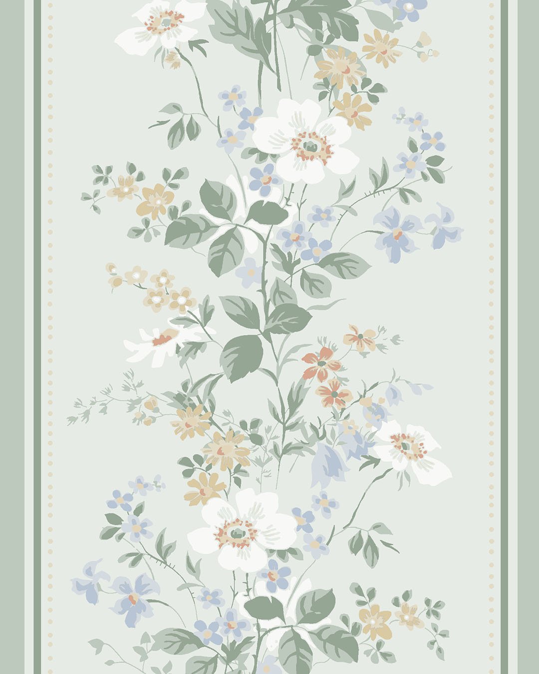 Olivia Bård Wallpaper - Light Green - Midbec - 116041 - Premier Wallcovering