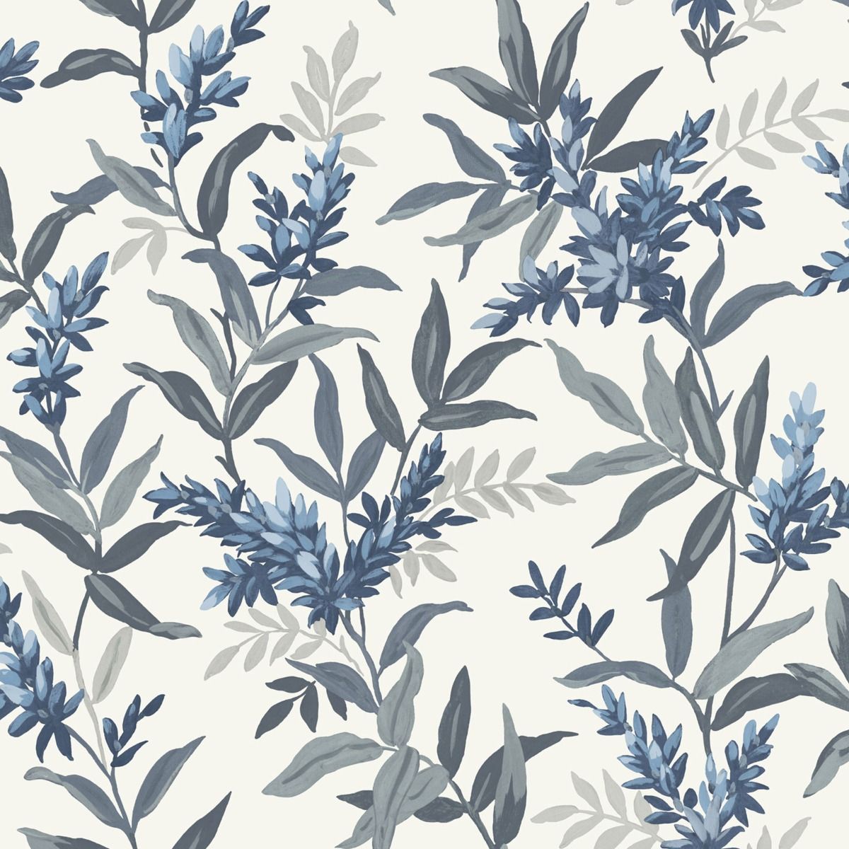 Olivia Floral Wallpaper - Blue - Belgravia - 5905 - Premier Wallcovering