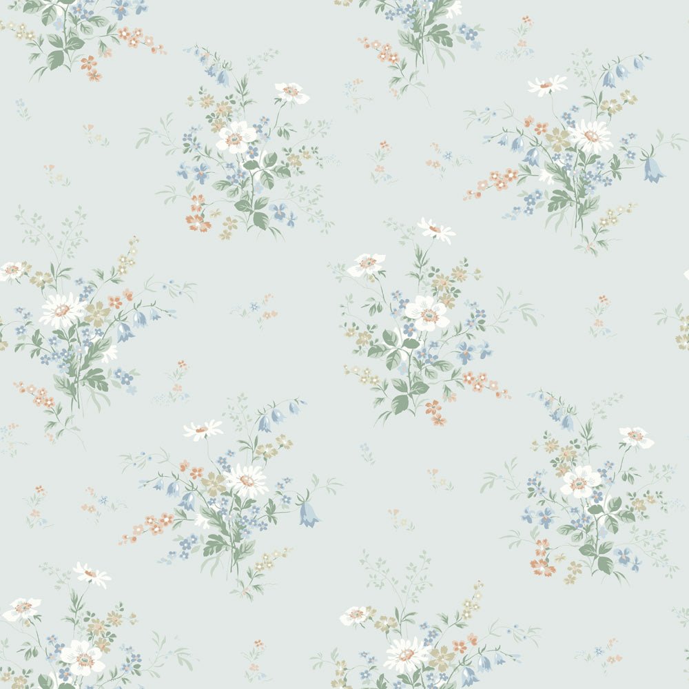 Olivia Wallpaper - Blue/Gray - Midbec - 16004 - Premier Wallcovering
