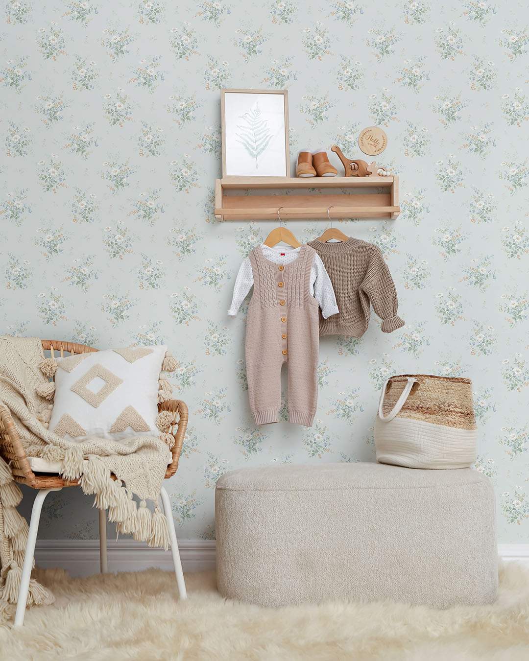 Olivia Wallpaper - Blue/Gray - Midbec - 16004 - Premier Wallcovering