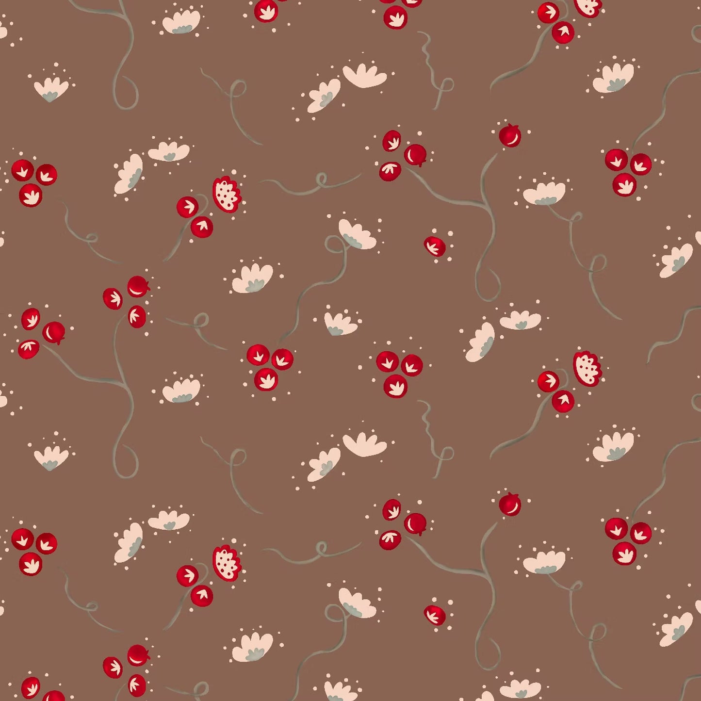 Olivia Wallpaper - Brown - Ottoline - W/OL/101/4 - Premier Wallcovering