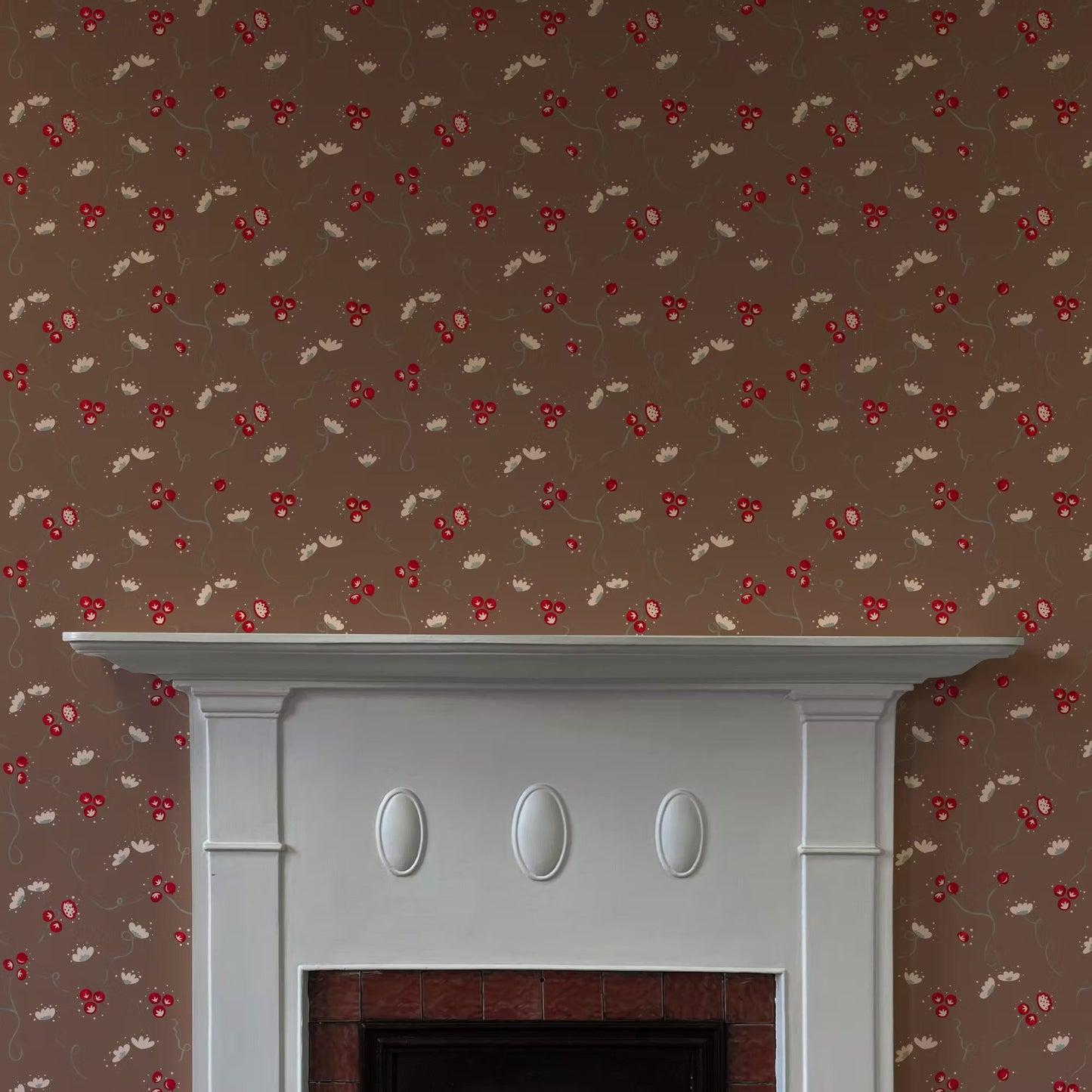 Olivia Wallpaper - Brown - Ottoline - W/OL/101/4 - Premier Wallcovering