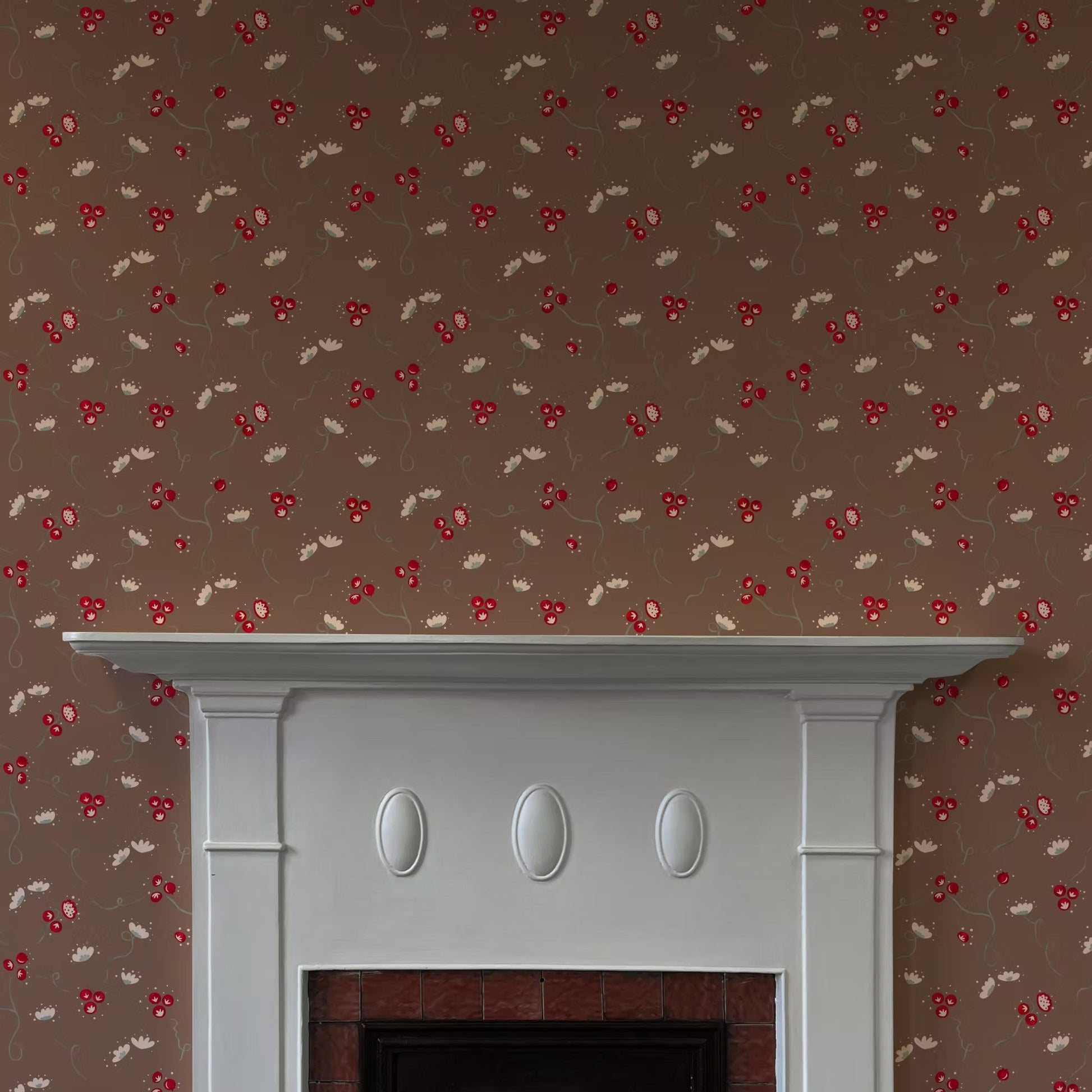 Olivia Wallpaper - Brown - Ottoline - W/OL/101/4 - Premier Wallcovering