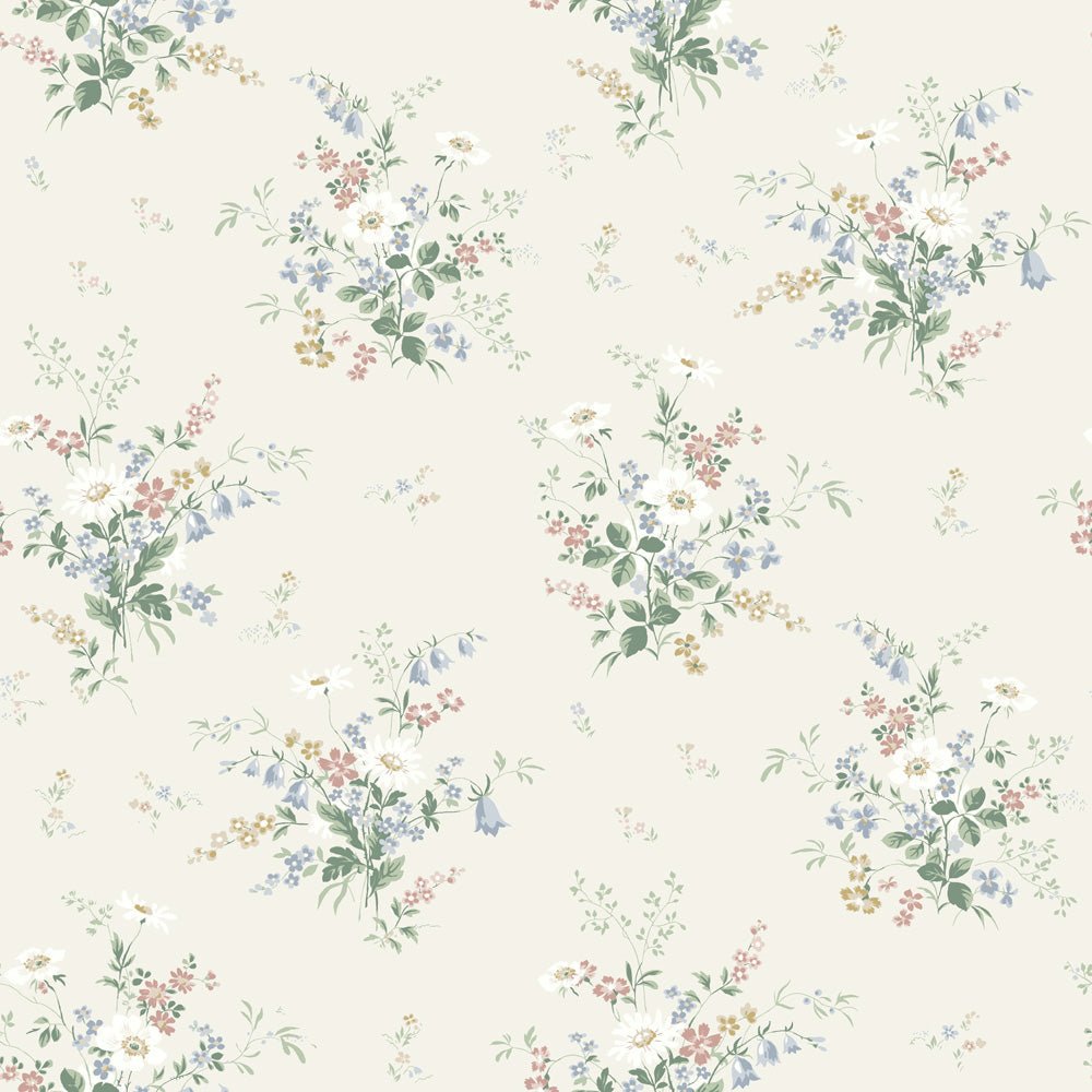 Olivia Wallpaper - Creamy White - Midbec - 16001 - Premier Wallcovering