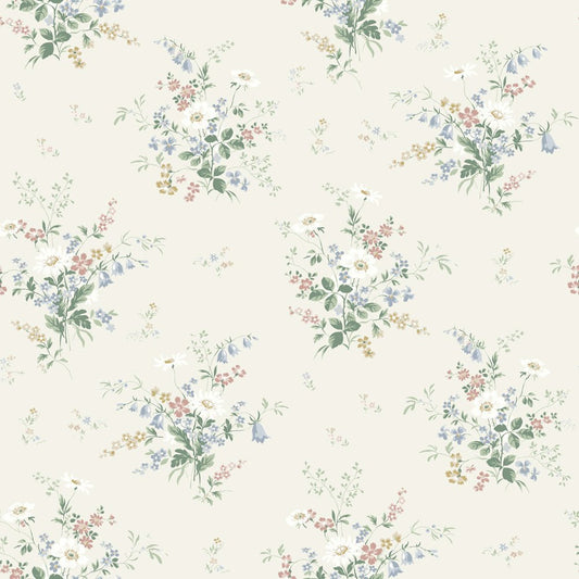 Olivia Wallpaper - Creamy White - Midbec - 16001 - Premier Wallcovering