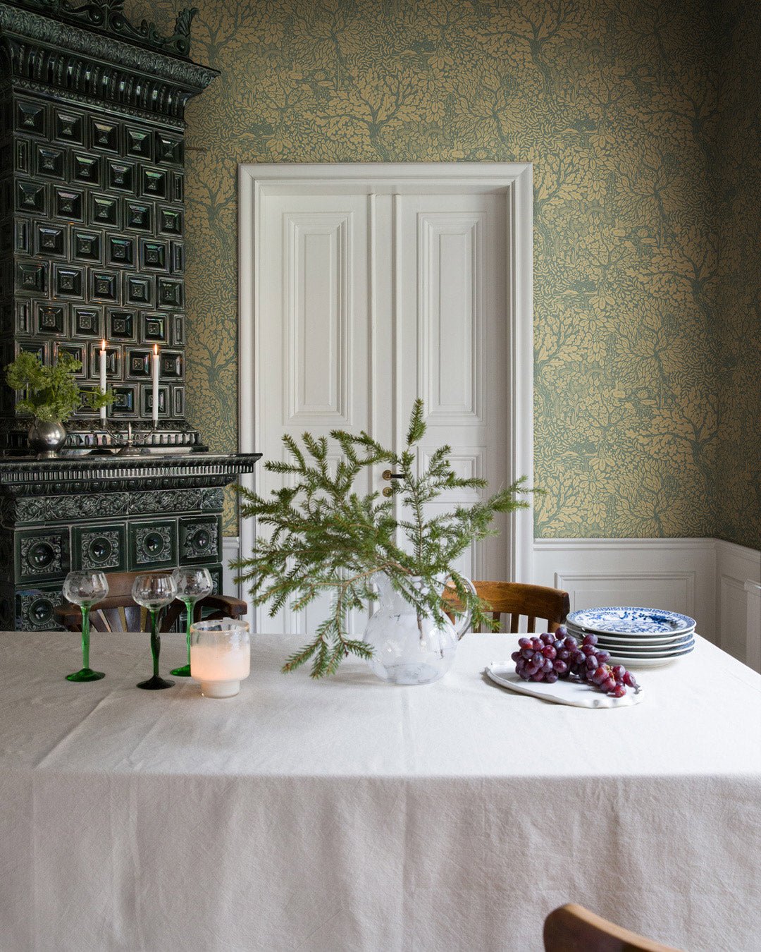 Olle Wallpaper - Green/Blue - Midbec - 83107 - Premier Wallcovering