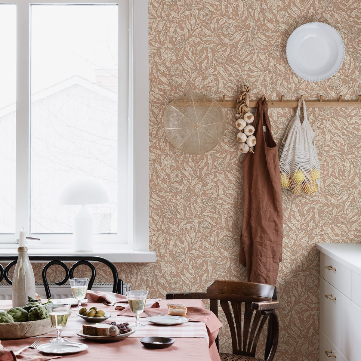 Olof Wallpaper - Terracotta - Sandberg - S10205 - Premier Wallcovering