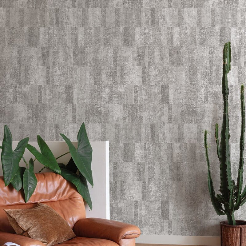 Omaru Blocks Texture Wallpaper - Grey - Grandeco - A69404 - Premier Wallcovering