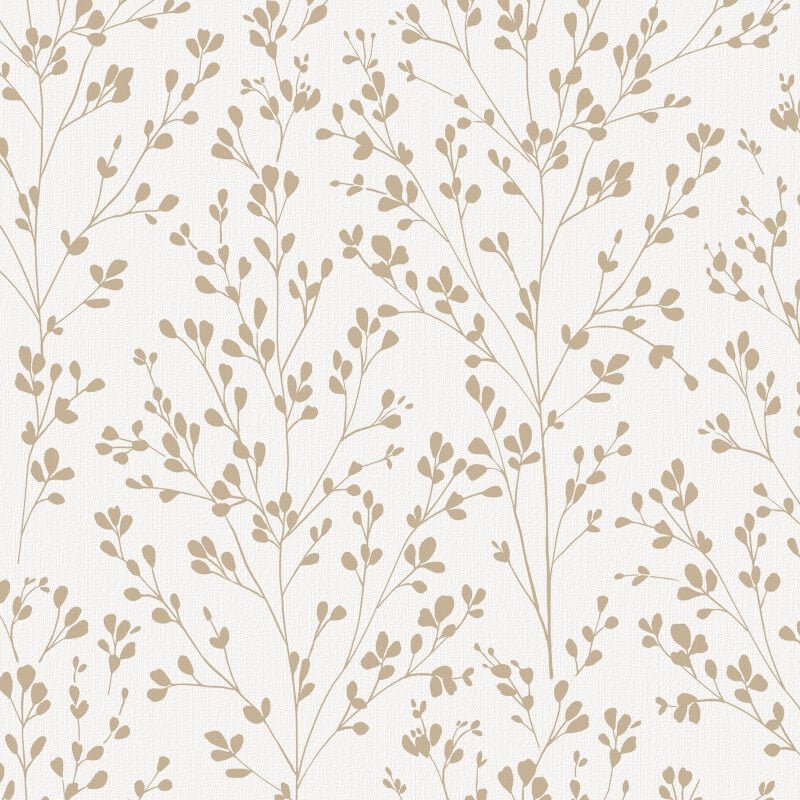 Omaru Calluna Leaf Motif Metallic Wallpaper - Gold - Grandeco - A71401 - Premier Wallcovering