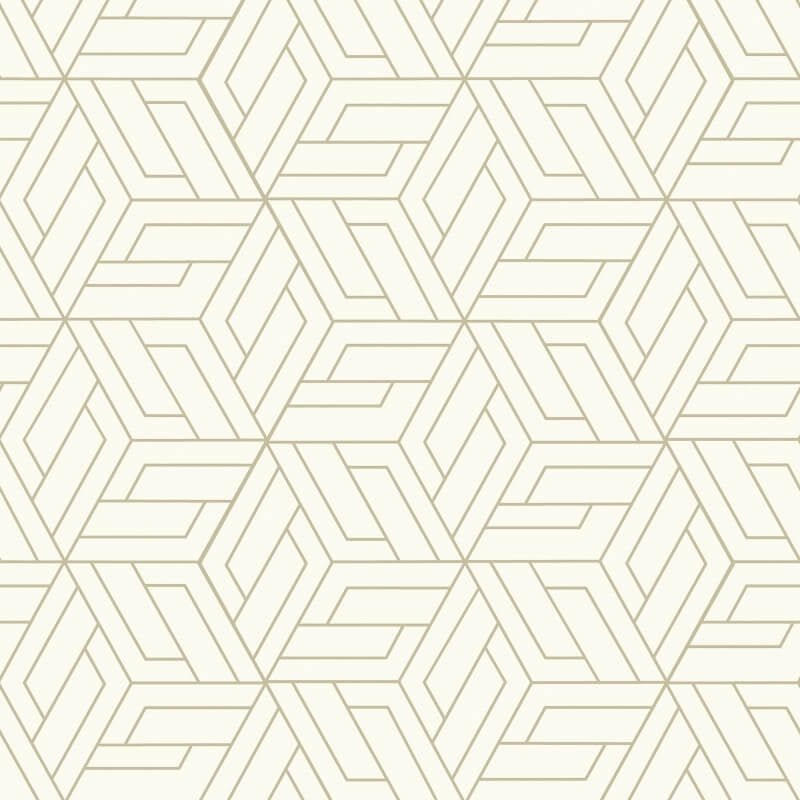 Omaru Cobra Geometric Metallic Wallpaper - White/Gold - Grandeco - A67301 - Premier Wallcovering