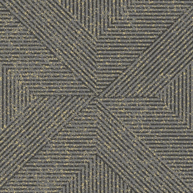 Omaru Danillo Geometric Glitter Wallpaper - Black - Grandeco - A68201 - Premier Wallcovering
