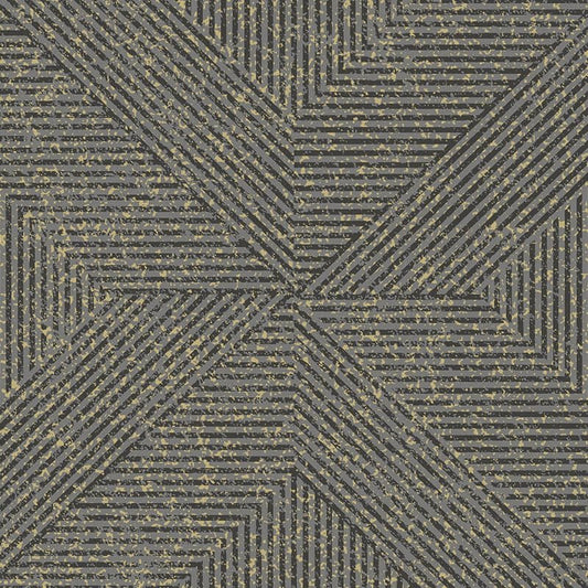 Omaru Danillo Geometric Glitter Wallpaper - Black - Grandeco - A68201 - Premier Wallcovering