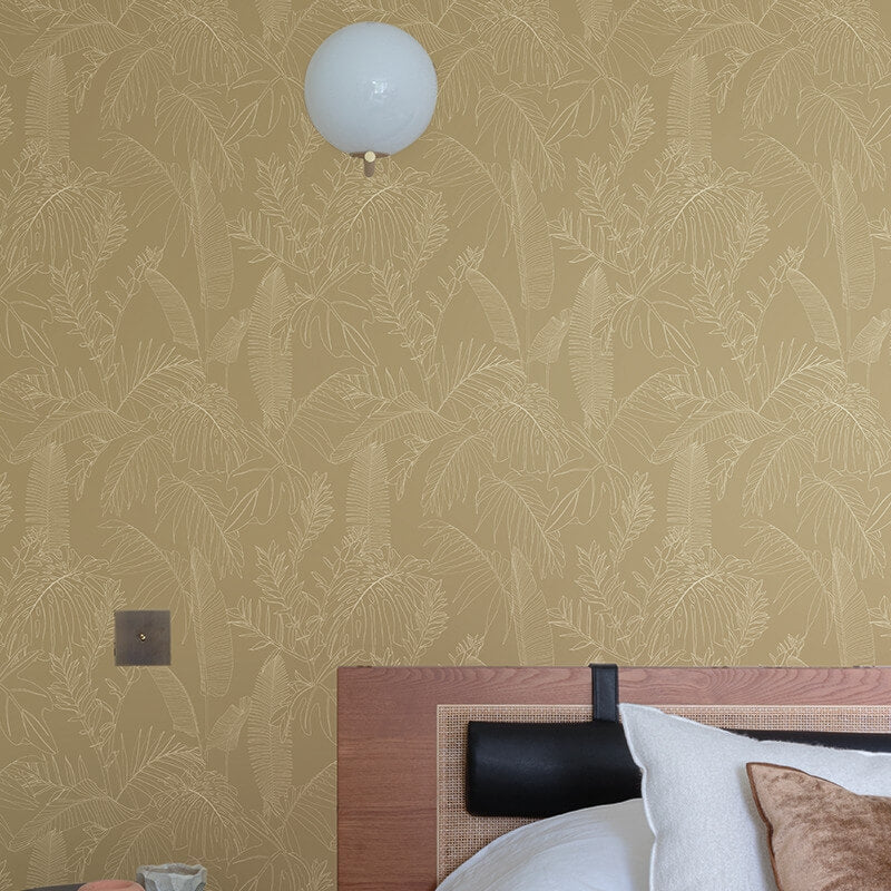 Omaru Galapalos Tropical Leaves Wallpaper - Beige - Grandeco - A69302 - Premier Wallcovering