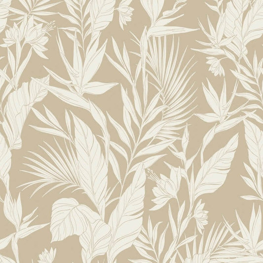 Omaru Lucia Forest Metallic Wallpaper - Beige - Grandeco - A71101 - Premier Wallcovering