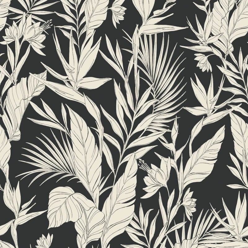 Omaru Lucia Forest Metallic Wallpaper - Black - Grandeco - A71103 - Premier Wallcovering