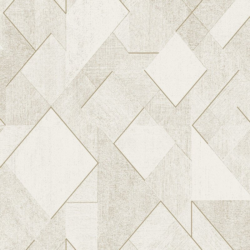 Omaru Morena Geometric Glitter Wallpaper - White/Cream - Grandeco - A72001 - Premier Wallcovering