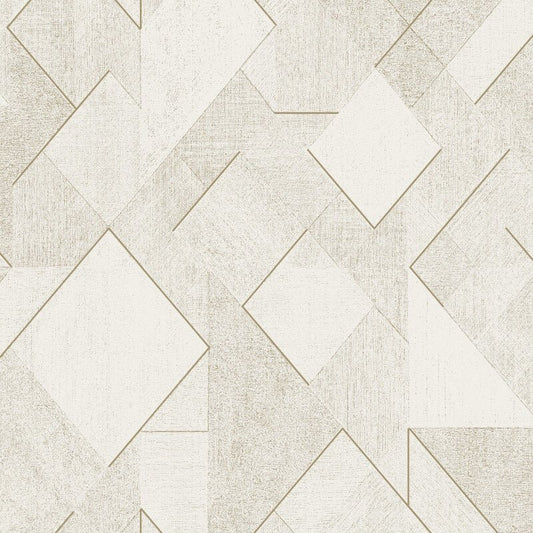 Omaru Morena Geometric Glitter Wallpaper - White/Cream - Grandeco - A72001 - Premier Wallcovering