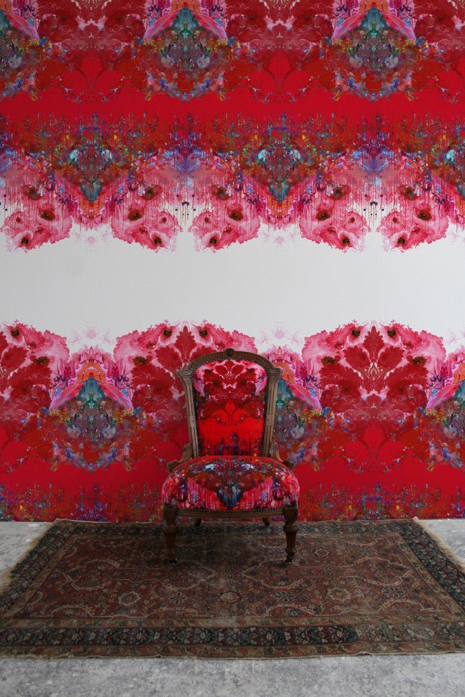Omni Drips Wallpaper Panels - Red - Timorous Beasties - ROR/OMD/OBRN/01 - Premier Wallcovering