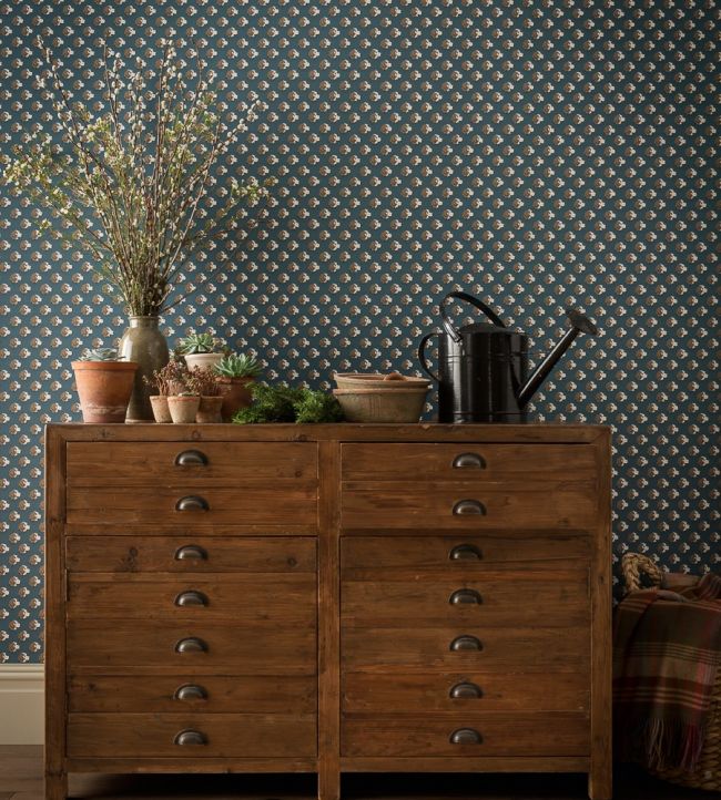 On The Scent Wallpaper - Indigo - Mulberry Home - FG089/H10 - Premier Wallcovering