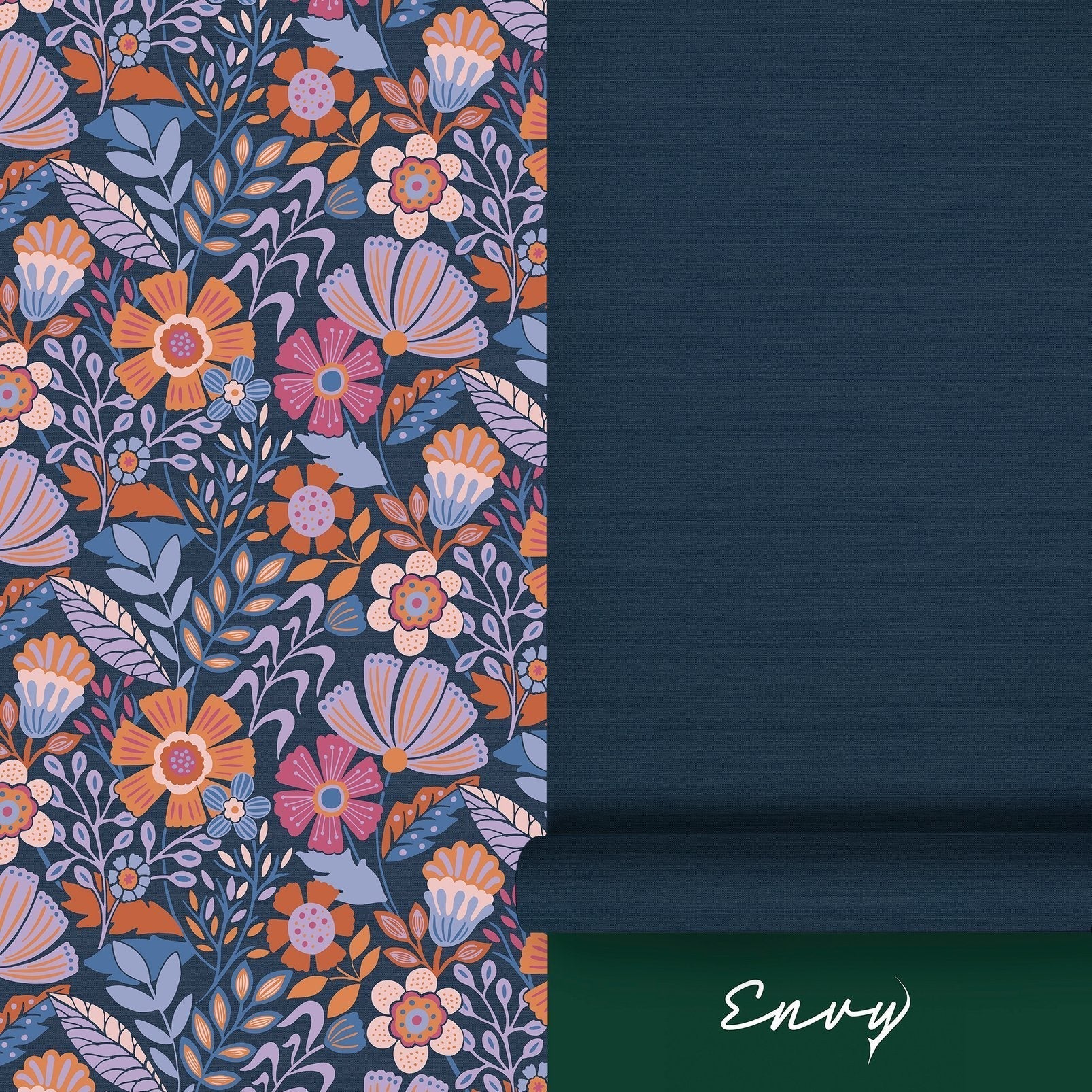 Oopsy Daisy Wallpaper - Blue Lilac Tangerine - Envy - 122373 - Premier Wallcovering