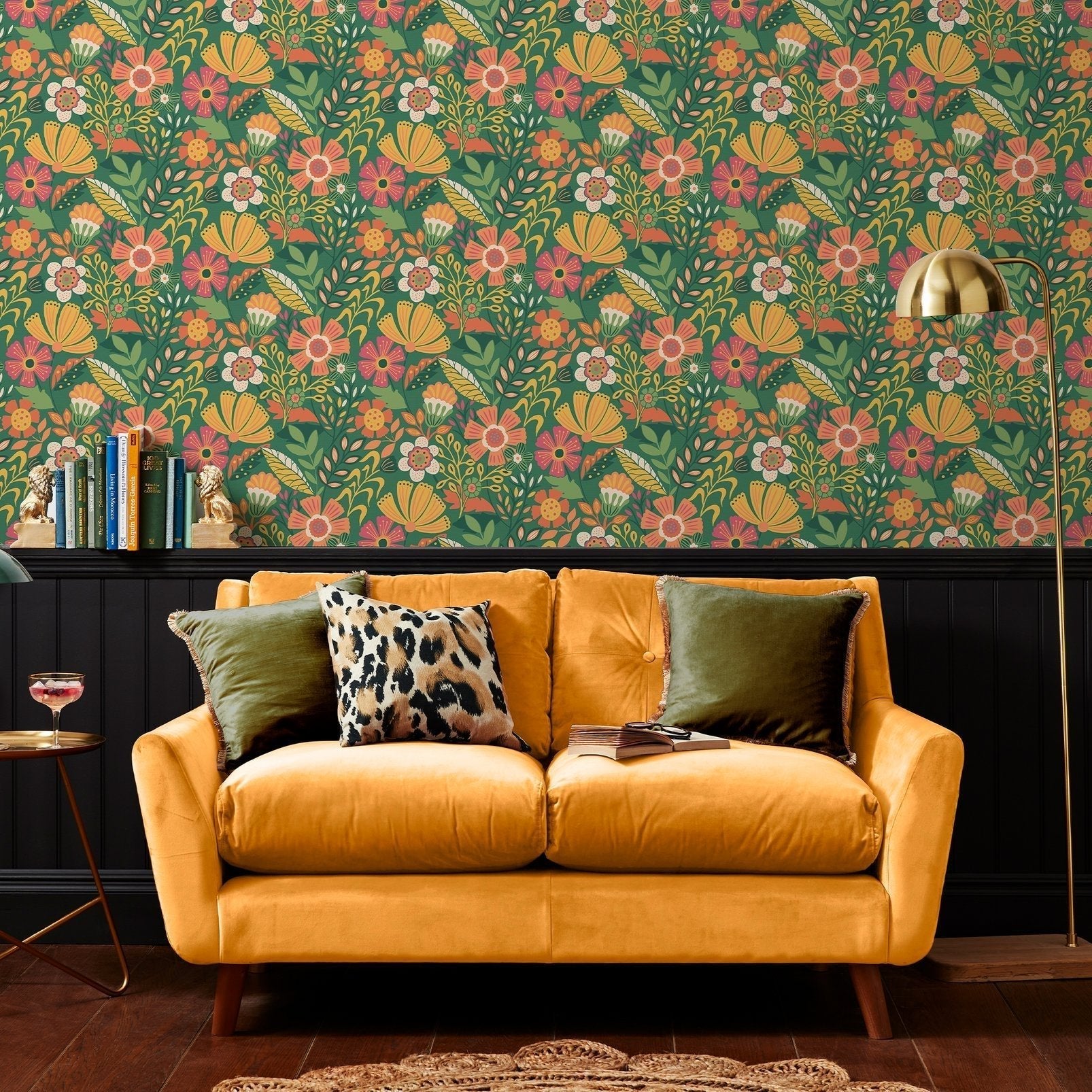 Oopsy Daisy Wallpaper - Forest Green - Envy - 122375 - Premier Wallcovering