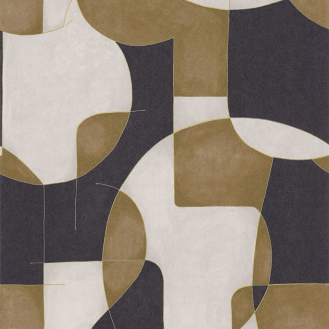Op'art Gallery Wallpaper - Camel And Noir - Casadeco - 86092410 - Premier Wallcovering