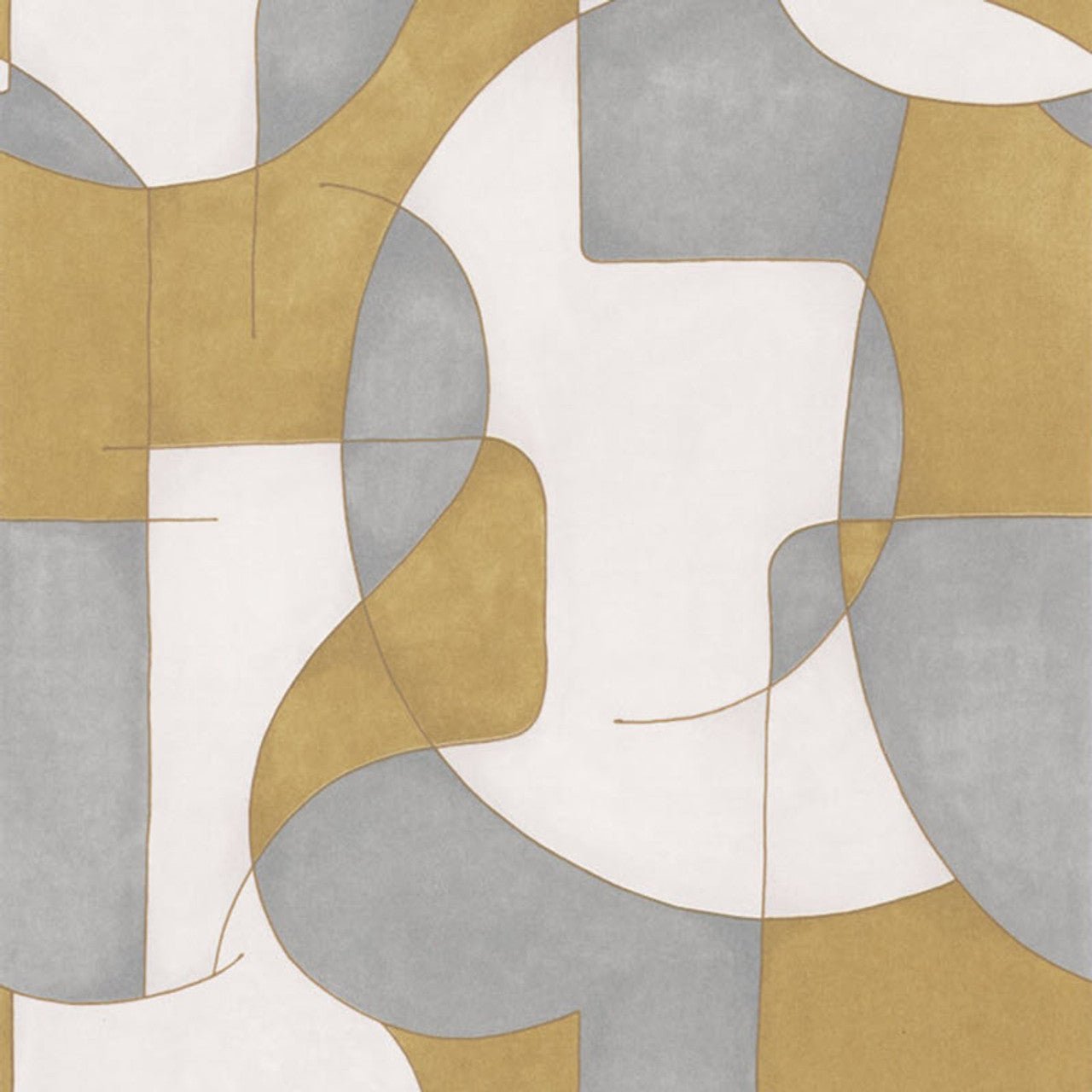 Op'art Gallery Wallpaper - Bleu And Or - Casadeco - 86096211 - Premier Wallcovering