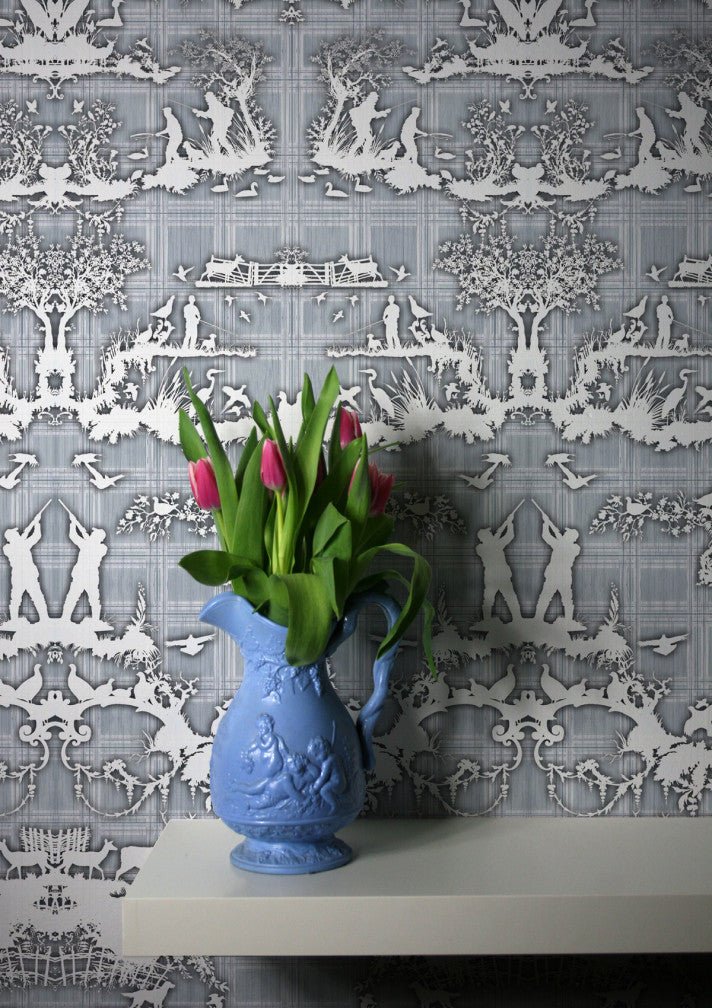 Open Season Wallpaper - Blue - Timorous Beasties - TB/OPSE/MICA/03 - Premier Wallcovering