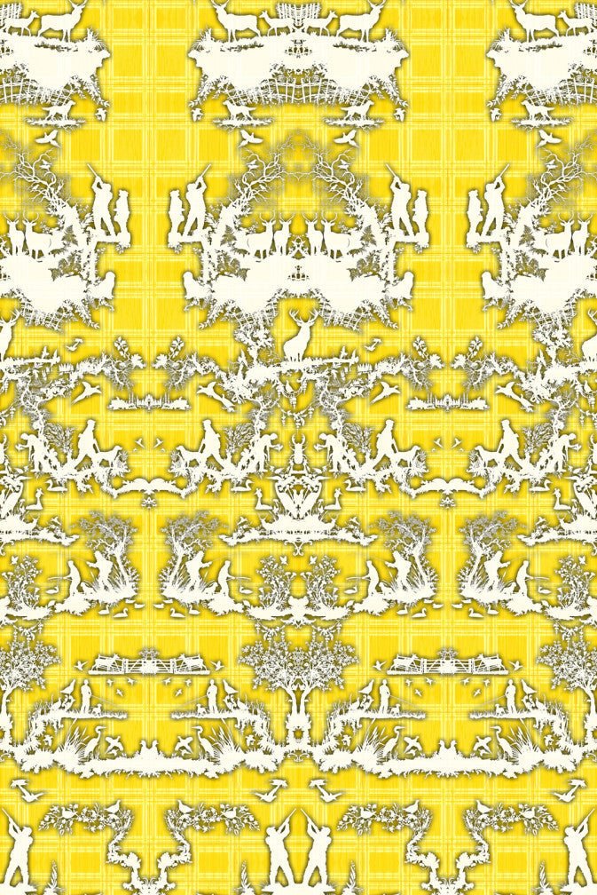 Open Season Wallpaper - Yellow - Timorous Beasties - TB/OPSE/MICA/06 - Premier Wallcovering