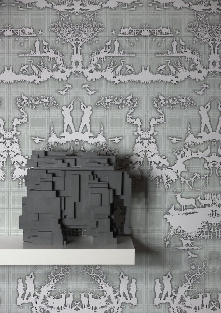 Open Season Wallpaper - Grey - Timorous Beasties - TB/OPSE/MICA/02 - Premier Wallcovering