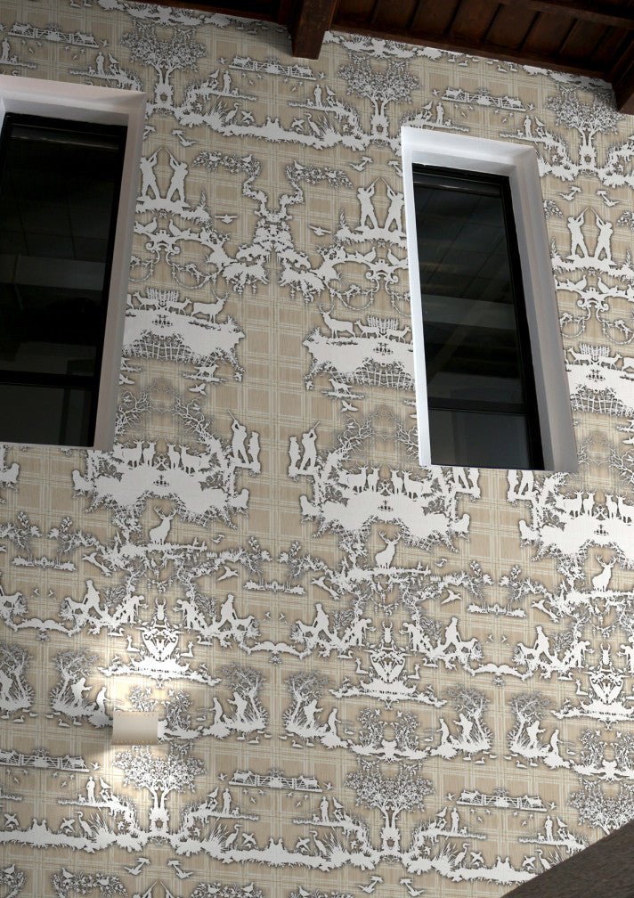 Open Season Wallpaper - Beige - Timorous Beasties - TB/OPSE/MICA/01 - Premier Wallcovering