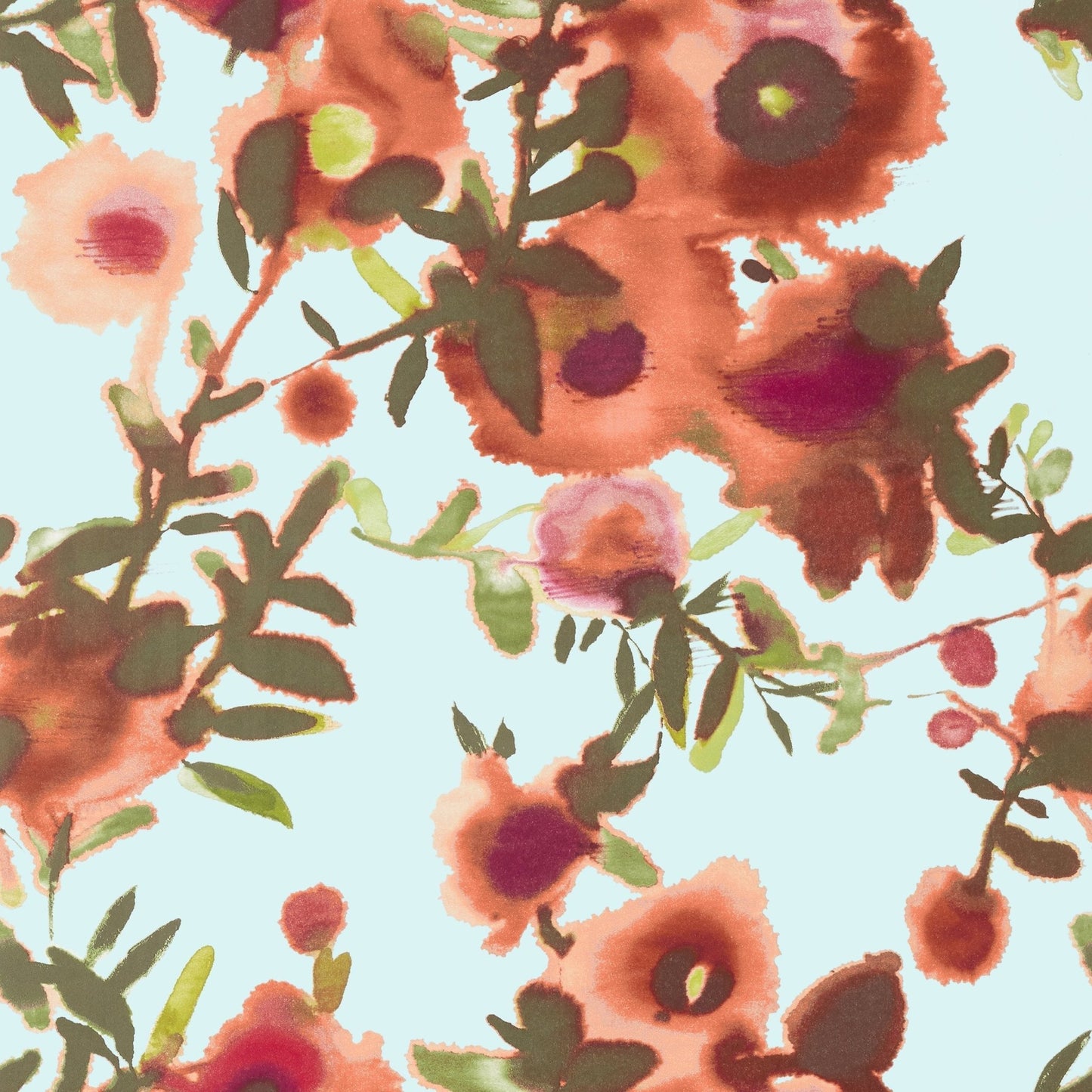 Open Spaces Wallpaper - Aqua & Coral - Thibaut - T13086 - Premier Wallcovering
