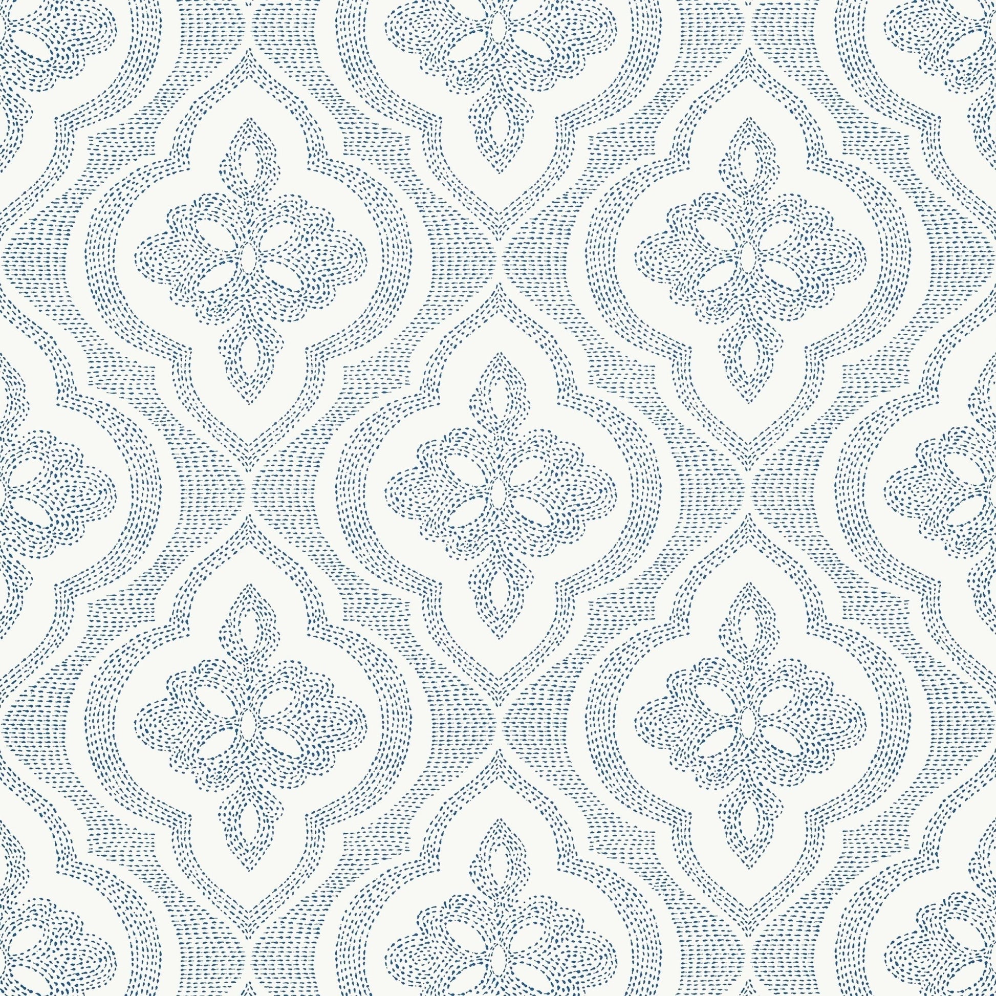 Ophelia Wallpaper - Navy - Thibaut - T2995 - Premier Wallcovering
