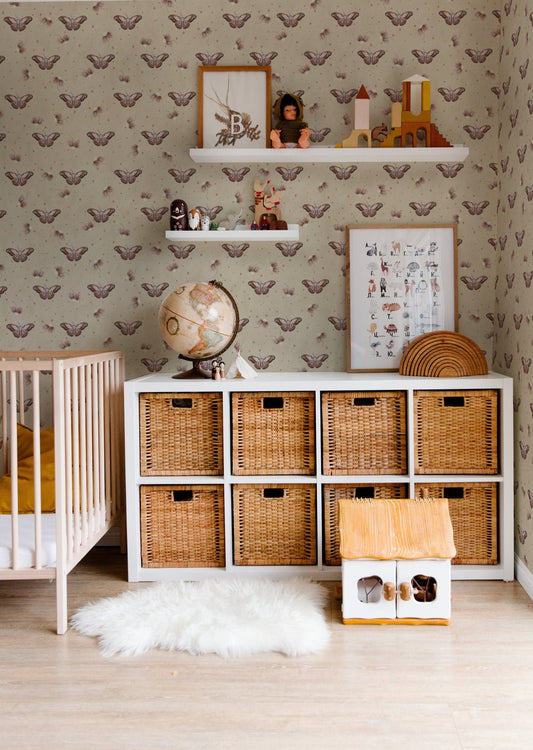 Ophelia’s Dream Nursery Wallpaper - Dusty Beige - Summer Gray - Premier Wallcovering
