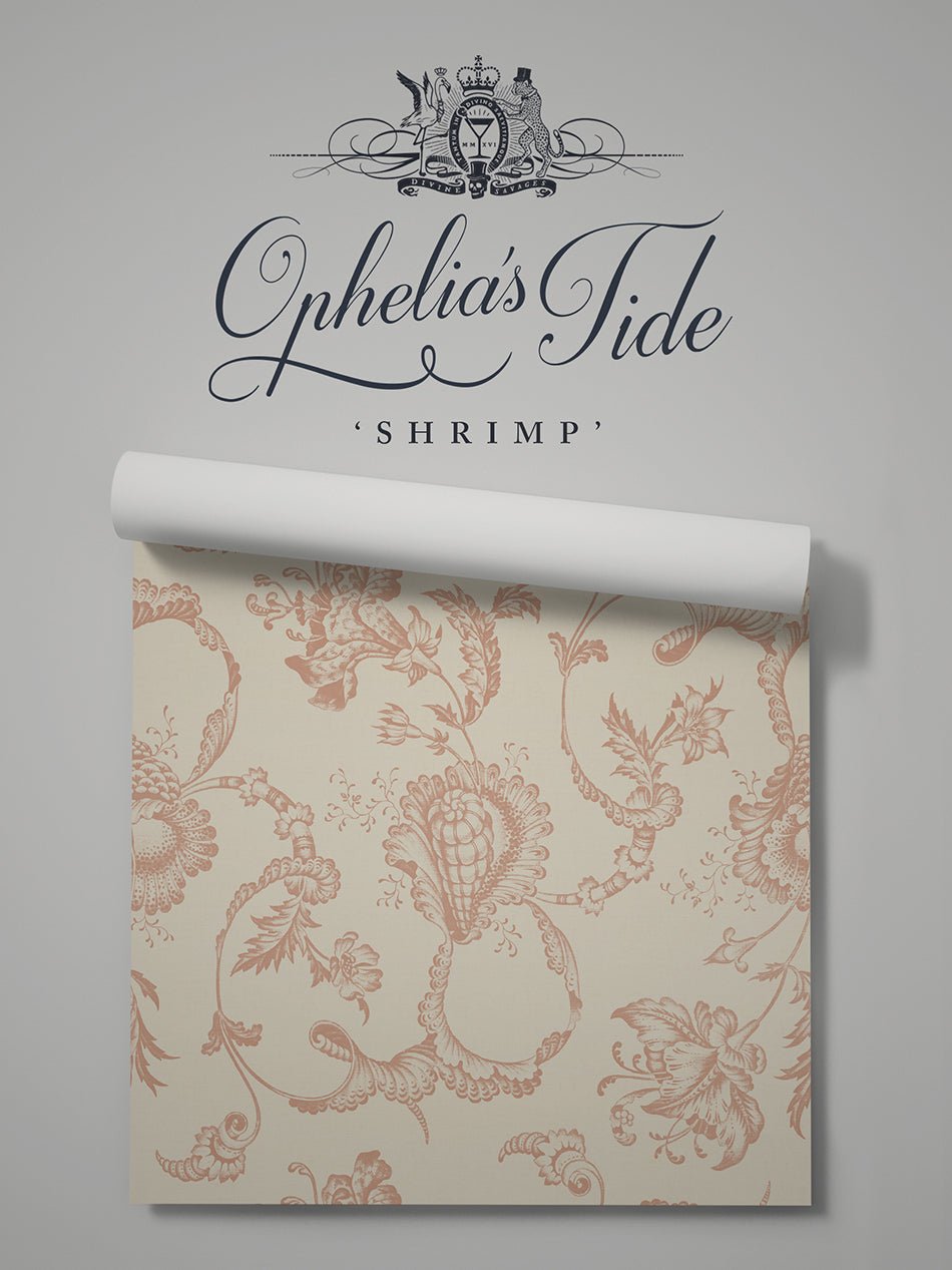 Ophelia's Tide Wallpaper - Shrimp - Divine Savages - DVS185-OPHLIA-SHRIMP-WR - Premier Wallcovering