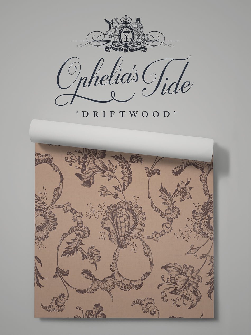 Ophelia's Tide Wallpaper - Driftwood - Divine Savages - DVS187-OPHLIA-DRIFTW-WR - Premier Wallcovering