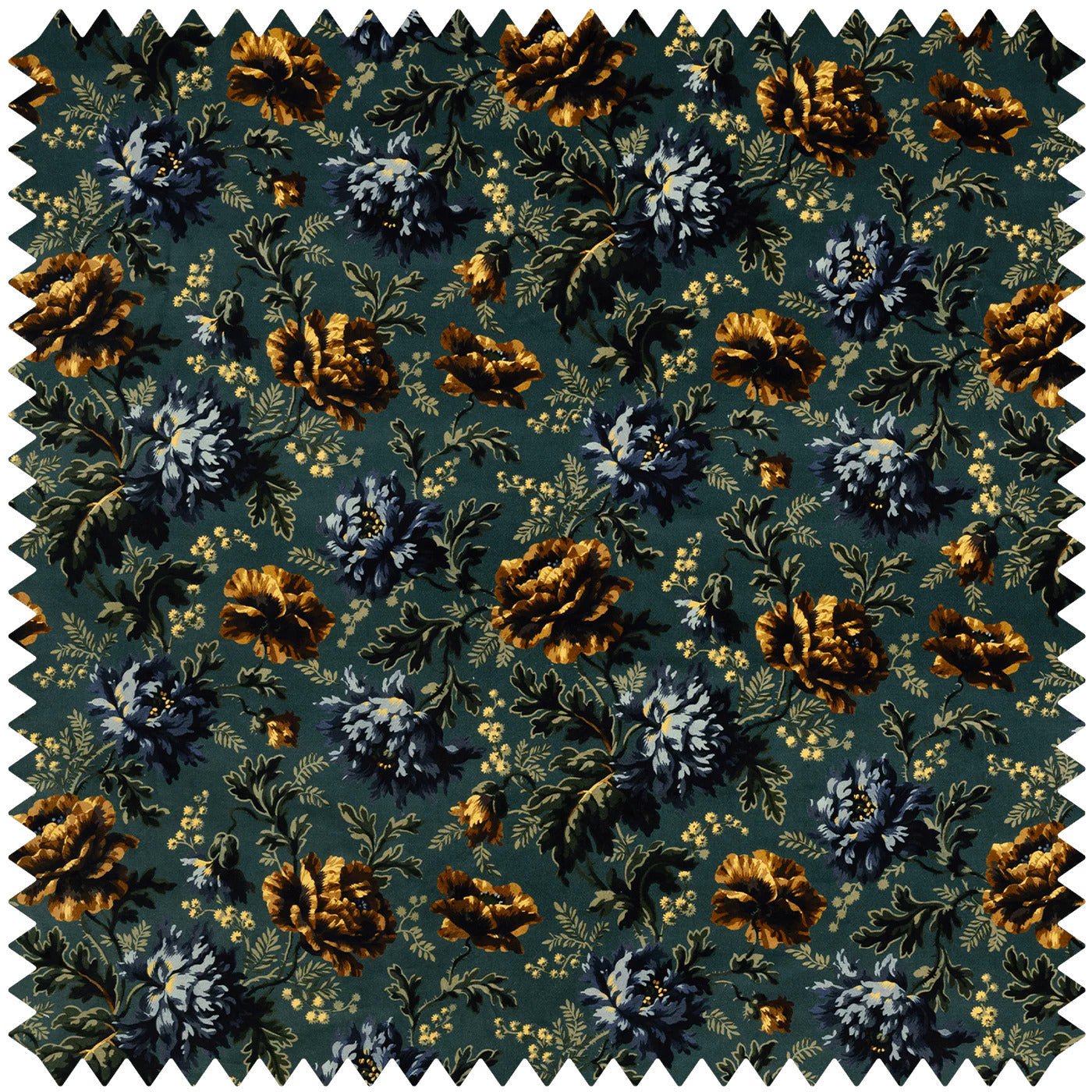Opia Velvet Fabric -  Petrol - House of Hackney - 1-FA-OPI-VE-PET-XXX-XXX - Premier Wallcovering
