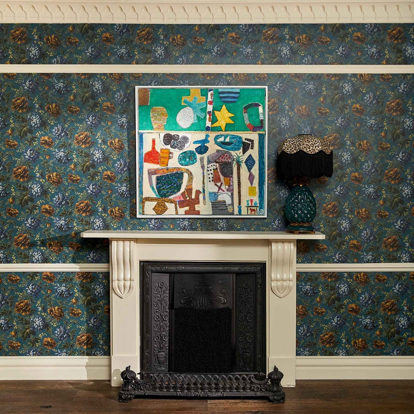 Opia Wallpaper - Petrol - House of Hackney - 1 - WA - OPI - DI - PET - XXX - Premier Wallcovering