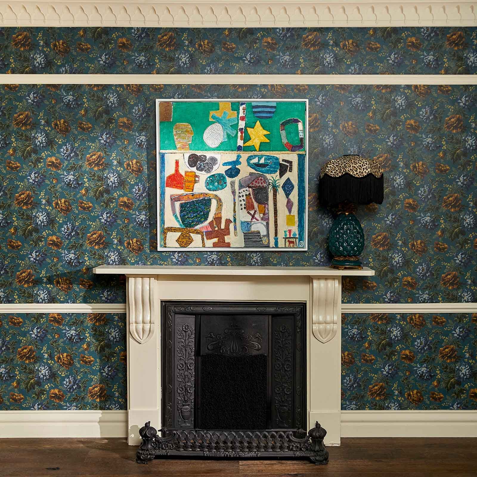 Opia Wallpaper - Petrol - House of Hackney - 1 - WA - OPI - DI - PET - XXX - Premier Wallcovering