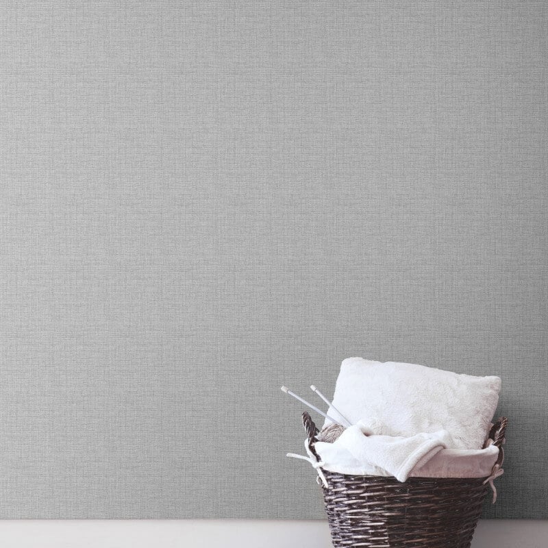 Opulent Plain Texture Metallic Wallpaper - Grey - Muriva - 190111 - Premier Wallcovering
