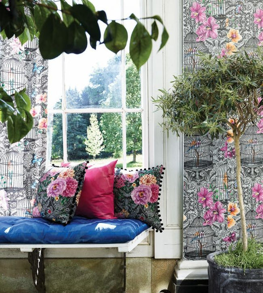 Orangery Wallpaper - Amethyst/Lilac/Lemon - Matthew Williamson - W7141/02 - Premier Wallcovering