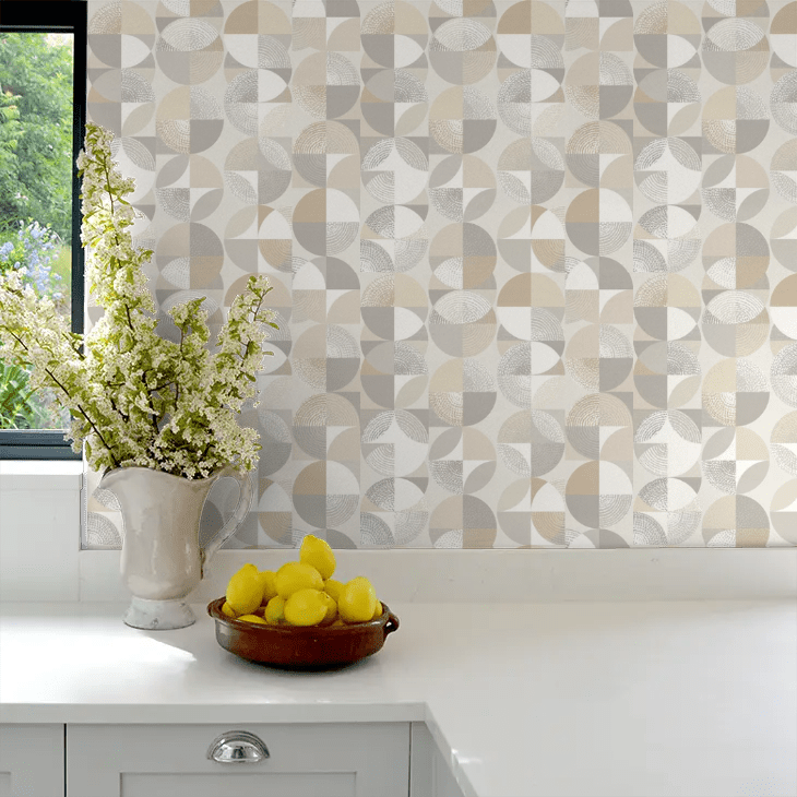 Orb Wallpaper - Fossil - Ohpopsi - LBK50115W - Premier Wallcovering