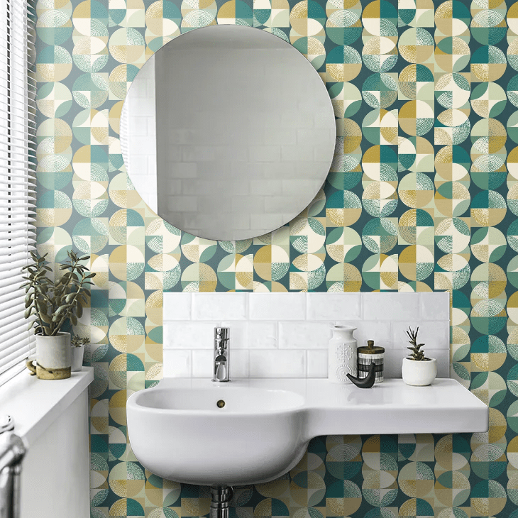 Orb Wallpaper - Spruce - Ohpopsi - GRA50130W - Premier Wallcovering