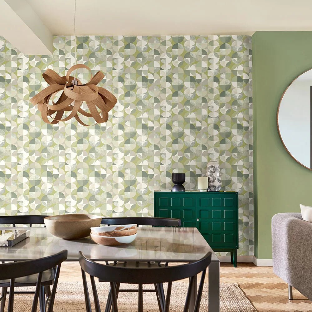 Orb Wallpaper - Thyme - Ohpopsi - LBK50145W - Premier Wallcovering