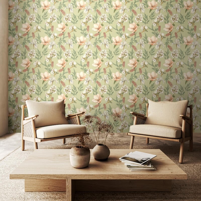 Orchid Bloom Wallpaper - Artichoke - Hoopla Walls - HWA1179W - Premier Wallcovering